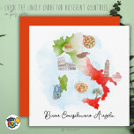 Verjaardag Kaart Gelukkige Verjaardag Italië wenst<br><div class="desc">Deze Kaart is de perfecte manier om warme wensen te sturen met een vleugje Italiaans charme. Met de uitdrukking "Buon Compleanno" en de omtrek van Italië voegt deze kaart een speciale flair toe aan elke verjaardagsviering. Het ontwerp is prachtig gemaakt, ideaal voor vrienden of familie die de Italiaanse cultuur waarderen....</div>