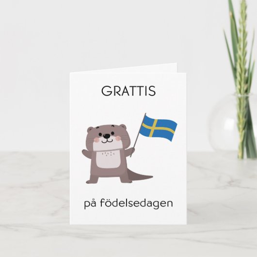 Verjaardag Kaart – Grattis på födelsedagen (Voorkant)