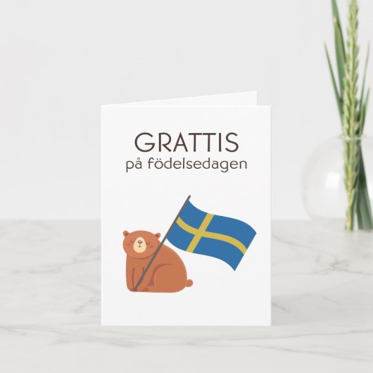 Verjaardag Kaart – Grattis på födelsedagen (Voorkant)
