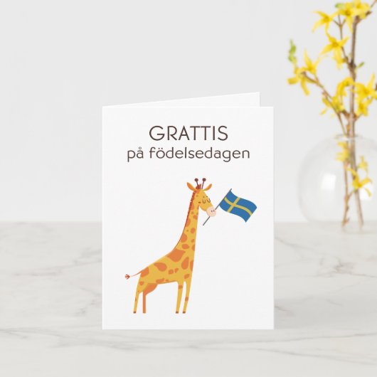 Verjaardag Kaart – Grattis på födelsedagen (Gele Bloem)