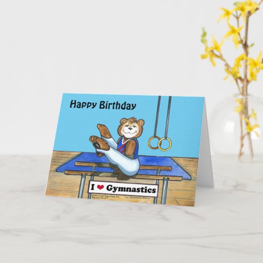 Verjaardag Kaart Gymnast (Gele Bloem)