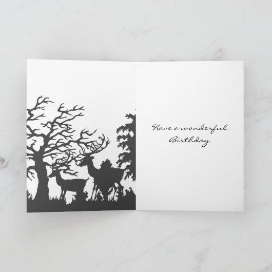 Verjaardag Kaart Happy Birthday met Deer (Binnen)