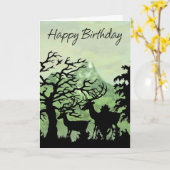 Verjaardag Kaart Happy Birthday met Deer (Gele Bloem)