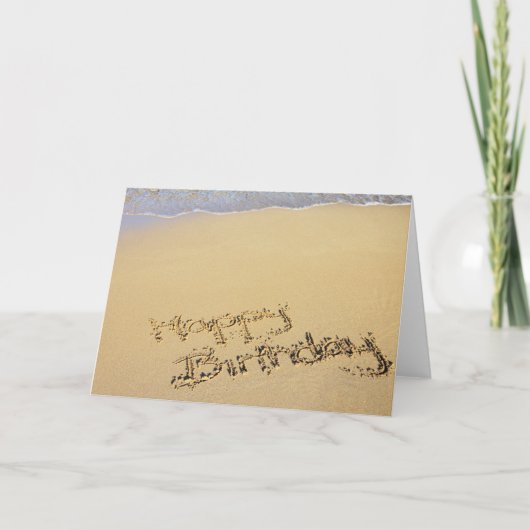 Verjaardag Kaart: Happy Birthday op het strand Kaart (Voorkant)