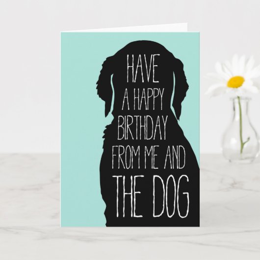 Verjaardag Kaart Happy Birthday van mij en de hond (Kleine Plant)