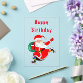 Verjaardag Kaart Happy Santa met Cadeaus Acryl Uitnodigingen (Insitu (Huwelijk))