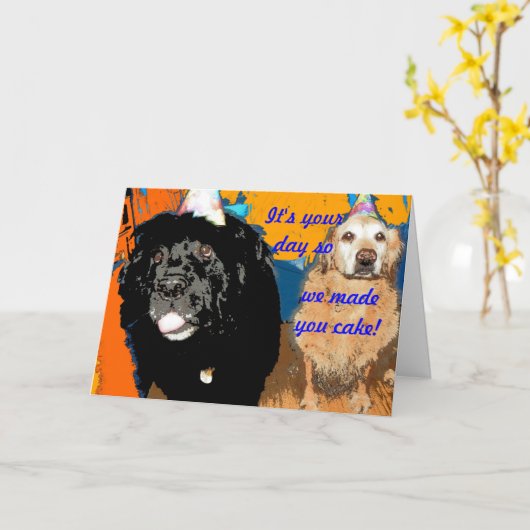 Verjaardag Kaart Hondenhumor (Gele Bloem)