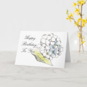 Verjaardag Kaart Hydrangea Bloempen en Inkttekenin (Gele Bloem)