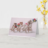  Verjaardag Kaart - Kittens met bloemen (Gele Bloem)