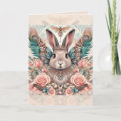 Verjaardag Kaart Konijn Engel Prinses (Voorkant)