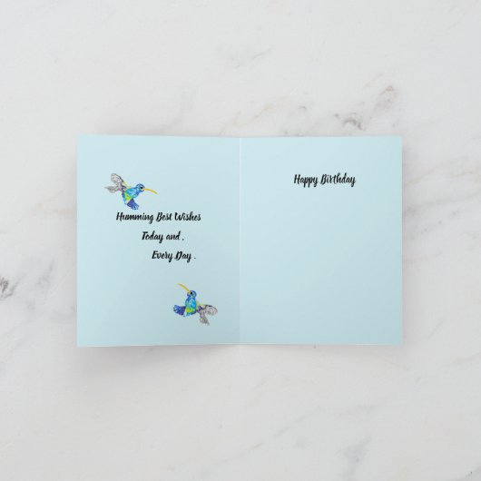 Verjaardag Kaart: Liefde van de Humming Bird's Kaart (Binnen)