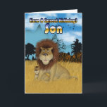 Verjaardag Kaart - Lion and Cub<br><div class="desc">Verjaardag Kaart - Lion and Cub</div>