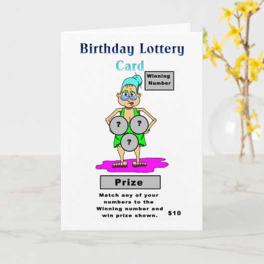 Verjaardag Kaart loterij (Gele Bloem)