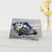 Verjaardag Kaart: Man doet Motorcross Tricks Kaart (Gele Bloem)