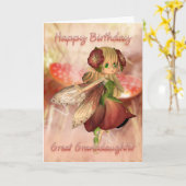 Verjaardag Kaart met aardbei (Gele Bloem)