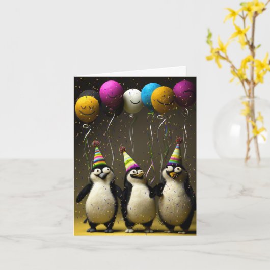 Verjaardag Kaart met ballonnen (Gele Bloem)