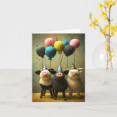 Verjaardag Kaart met ballonnen (Gele Bloem)