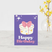 Verjaardag Kaart met ballonnen en kaarsen (Gele Bloem)