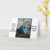 Verjaardag Kaart met boot (Gele Bloem)