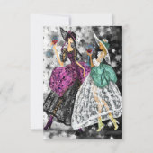 Verjaardag Kaart met Dames Drink Wijn - Proost (Achterkant)