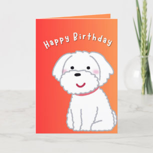 Verjaardag Kaart met Dog Graphic, Sinaasappel