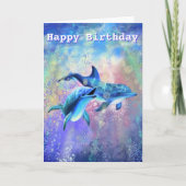 Verjaardag Kaart met Dolfijn Paar -  (Voorkant)