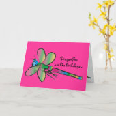 Verjaardag Kaart met Dragonfly (Gele Bloem)