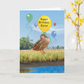 Verjaardag Kaart met eend en ballonnen (Gele Bloem)