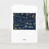 Verjaardag Kaart met Flowers Guitar -  (Achterkant)