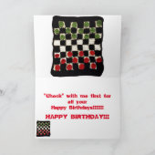 Verjaardag Kaart met geruite woordspeling en gehaa (Binnen)