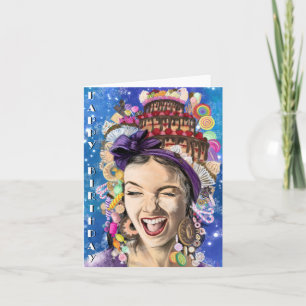 Verjaardag Kaart met Happy Woman - Funny