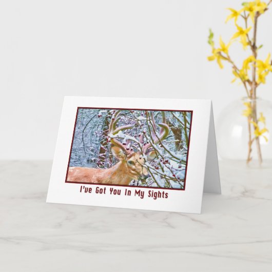 Verjaardag Kaart met herten en krab appels (Gele Bloem)