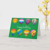 Verjaardag Kaart met heteluchtballonnen (Gele Bloem)