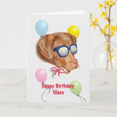 Verjaardag Kaart met Labrador Retriever Dog (Gele Bloem)