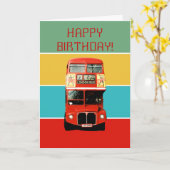 Verjaardag Kaart met London Bus (Gele Bloem)