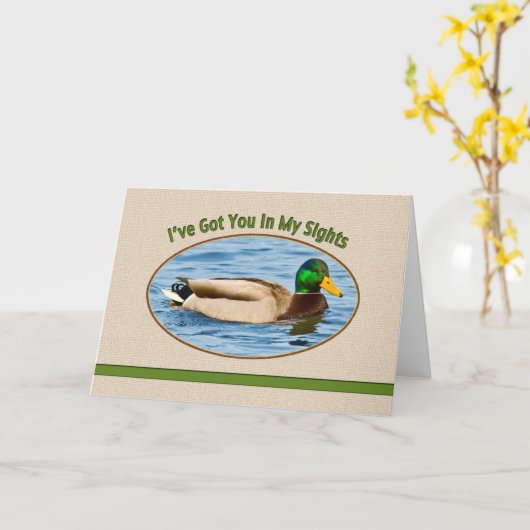 Verjaardag Kaart met Mallard Duck (Gele Bloem)