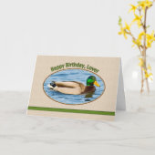 Verjaardag Kaart met Mallard Duck (Gele Bloem)