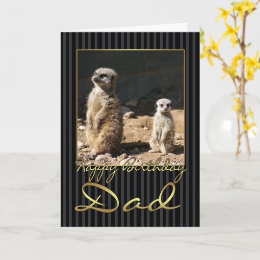 Verjaardag Kaart met meerkat (Gele Bloem)