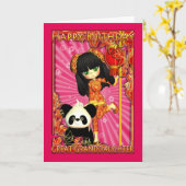 Verjaardag Kaart met Moonies Lit (Gele Bloem)