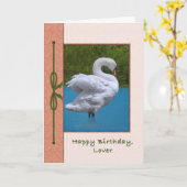 Verjaardag Kaart met Mute Swan Bird (Gele Bloem)