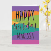 Verjaardag Kaart met naam (Gele Bloem)