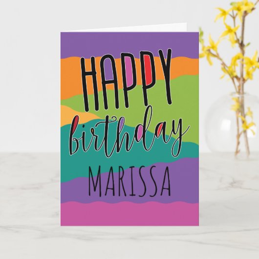 Verjaardag Kaart met naam (Gele Bloem)