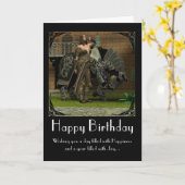 Verjaardag Kaart met paard en krijger middeleeuws (Gele Bloem)