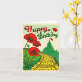  Verjaardag Kaart met Poppies (Gele Bloem)