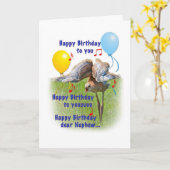 Verjaardag Kaart met Sandhill Crane Bird (Gele Bloem)