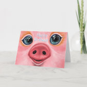 Verjaardag Kaart met Schattigee Baby Pig - Smile (Voorkant)