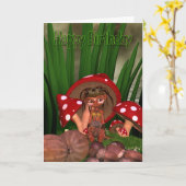 Verjaardag Kaart met Schattigee moderne elf (Gele Bloem)