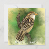 Verjaardag Kaart met Sparrow (Voorkant)