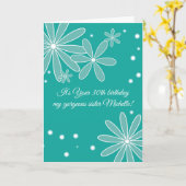 Verjaardag Kaart met Turquoise Flower (Gele Bloem)