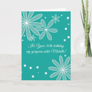 Verjaardag Kaart met Turquoise Flower